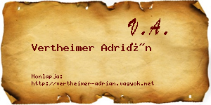 Vertheimer Adrián névjegykártya
